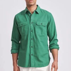 Piombo Men’s Green Button Down Long sleeve Cotton Shirt(Size XXL)